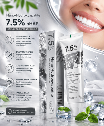 7.5% Nano Hydroxyapatite Fluoride Toothpaste for Teeth Whitening