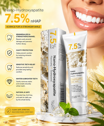 7.5% Nano Hydroxyapatite Fluoride Toothpaste for Teeth Whitening