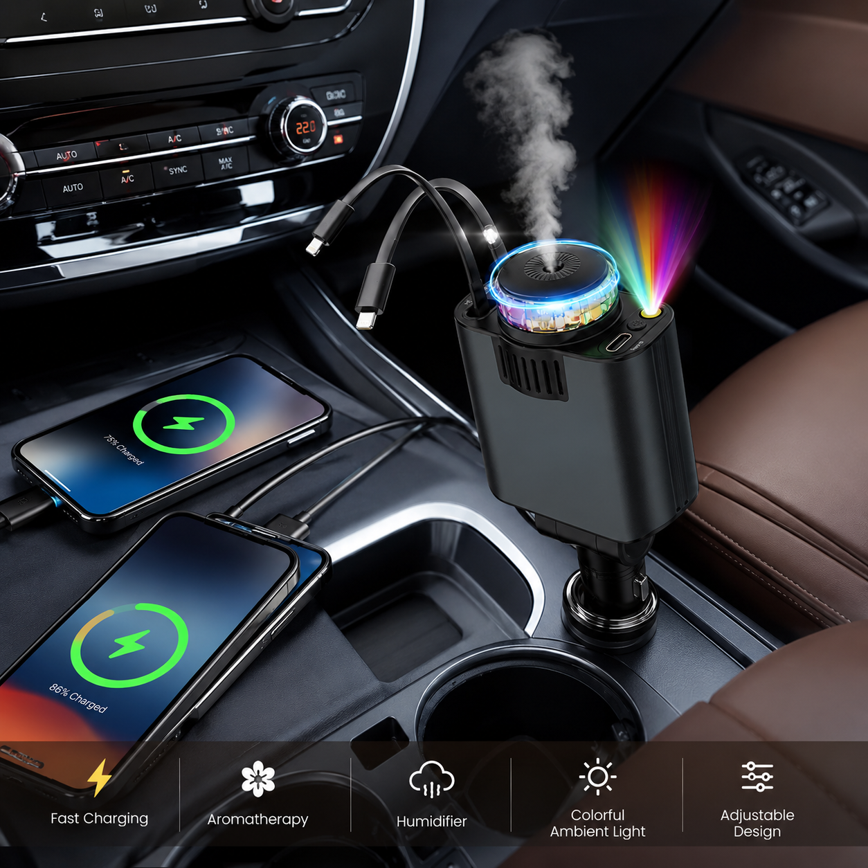 5-in-1 Car Charger with Star light