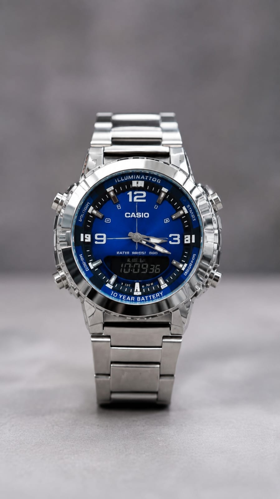 CASIO ANALOGUE DIGITAL MENS STAINLESS STEEL